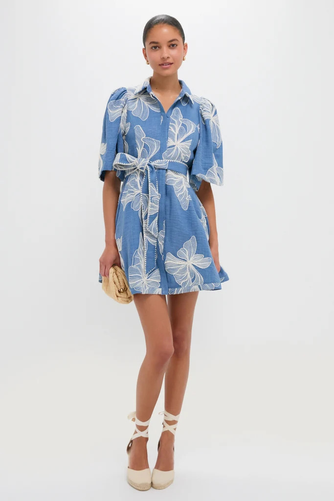 Chambray & Ivory Embroidery Cindy Mini Dress | Tuckernuck (US)