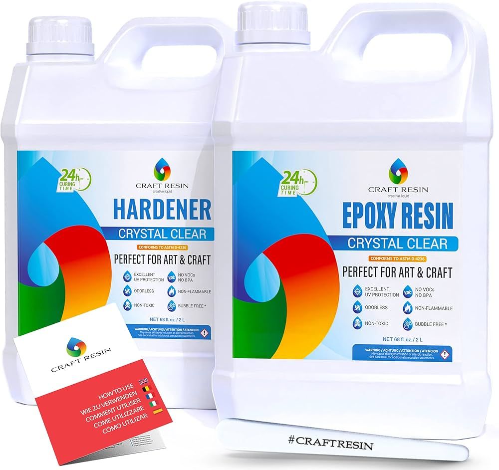 Craft Resin 1 Gallon Epoxy Resin Kit - Crystal Clear Epoxy Resin Kit & Hardener for DIY Art, Mold... | Amazon (US)