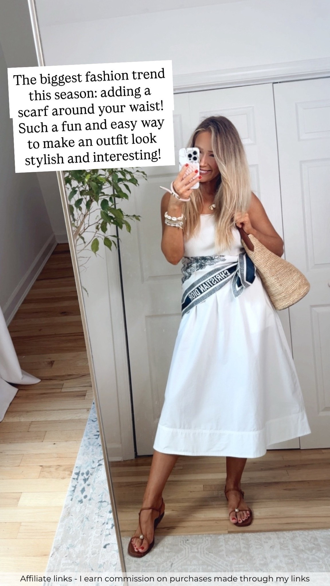Affiliate links - I earn commission on purchases made through my links

Trendy summer outfits 
White skirt
Scarves