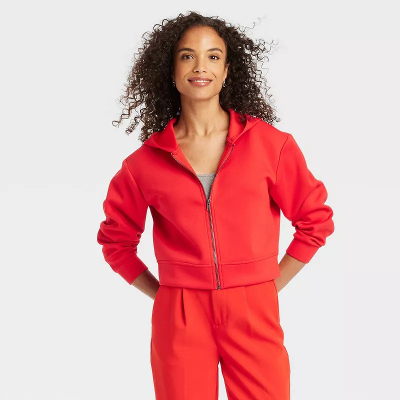 Women's Double Knit Zip Hoodie Sweatshirt - A New Day™ | Target