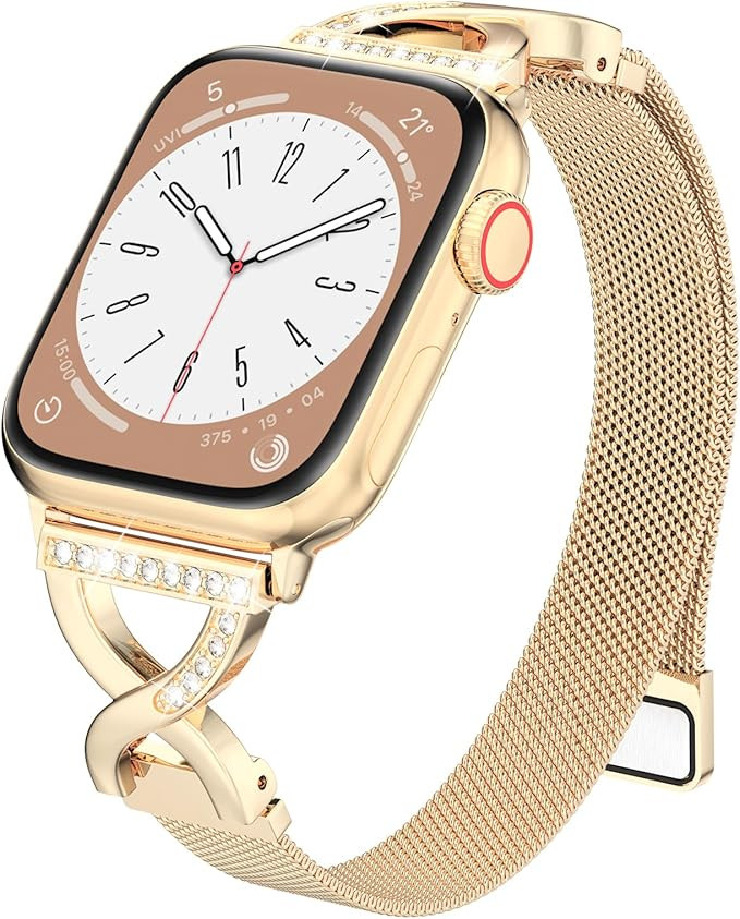 Thin Mesh Loop Compatible with Apple Watch Bands for Women 44mm 45mm 46mm Series 11 10 9 8 7 6 5 ... | Amazon (US)