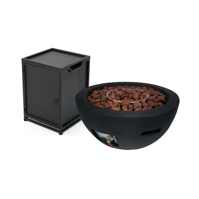 Kimzey Concrete Propane Outdoor Fire Pit | Wayfair North America