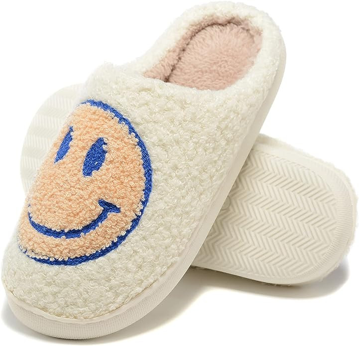 Retro Fuzzy Face Slippers for Women Men, Retro Soft Fluffy Warm Home Non-Slip Couple Style Casual... | Amazon (US)