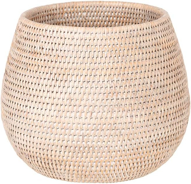 KOUBOO La Jolla Coco Rattan Bowl, White-Wash, Large Planter | Amazon (US)