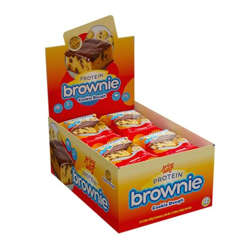 Prime Bites Protein Brownie from Alpha Prime Supplements | High Protein, Collagen Fortified Low Sugar Treat | Delicious Snack | 12 Bars per Box (Cookie Dough Bites) | Amazon (US)