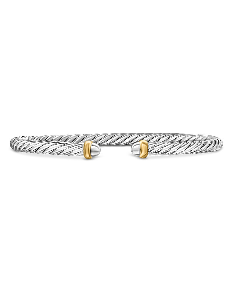 David Yurman Cable Flex Bracelet in Sterling Silver with 14K Yellow Gold, 4mm | Bloomingdale's (US)