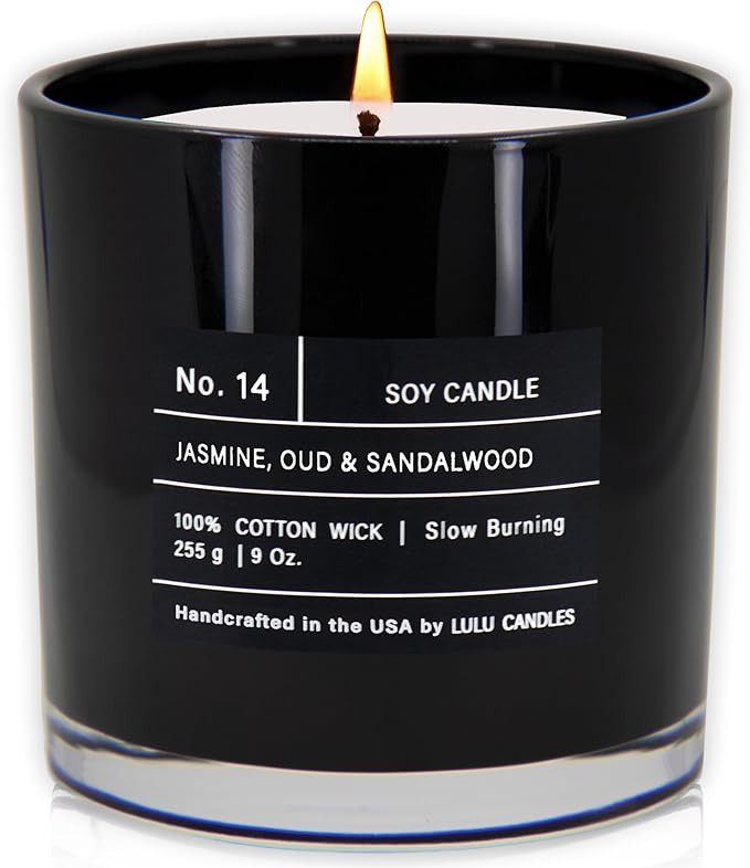 Lulu Candles | Jasmine, Oud & Sandalwood | Luxury Scented Soy Jar Candle | Hand Poured in The USA... | Amazon (US)