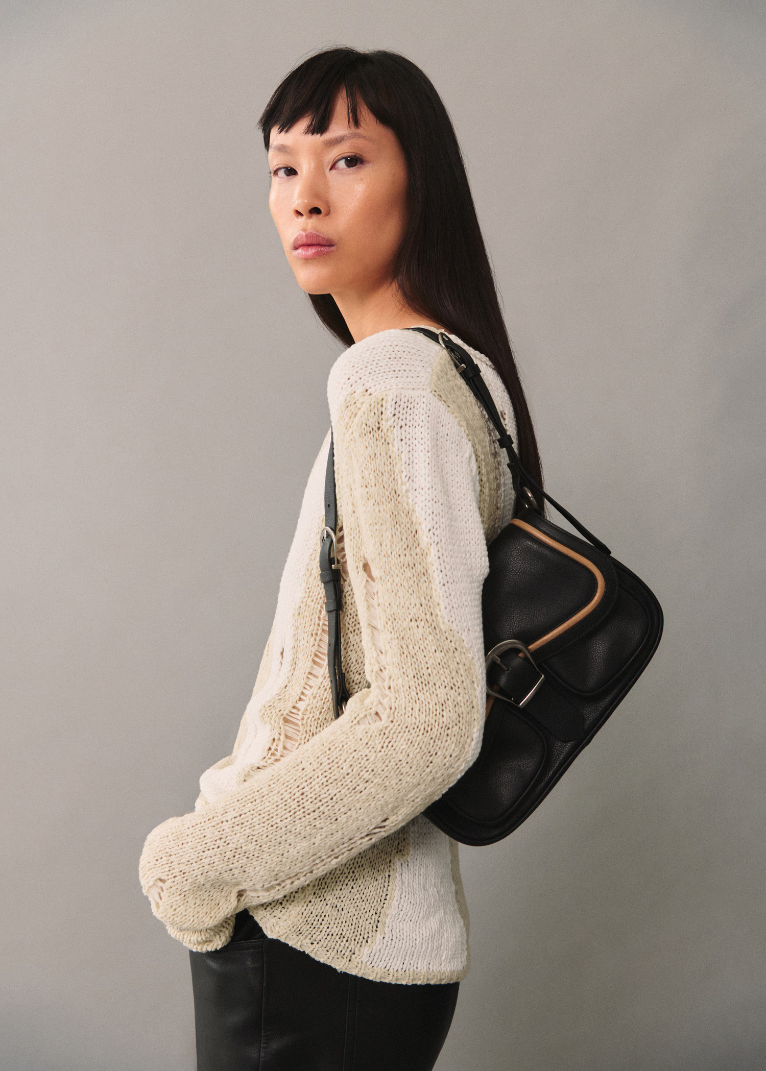 Buckle leather bag - Women | MANGO USA | Mango (US/MX/AU)