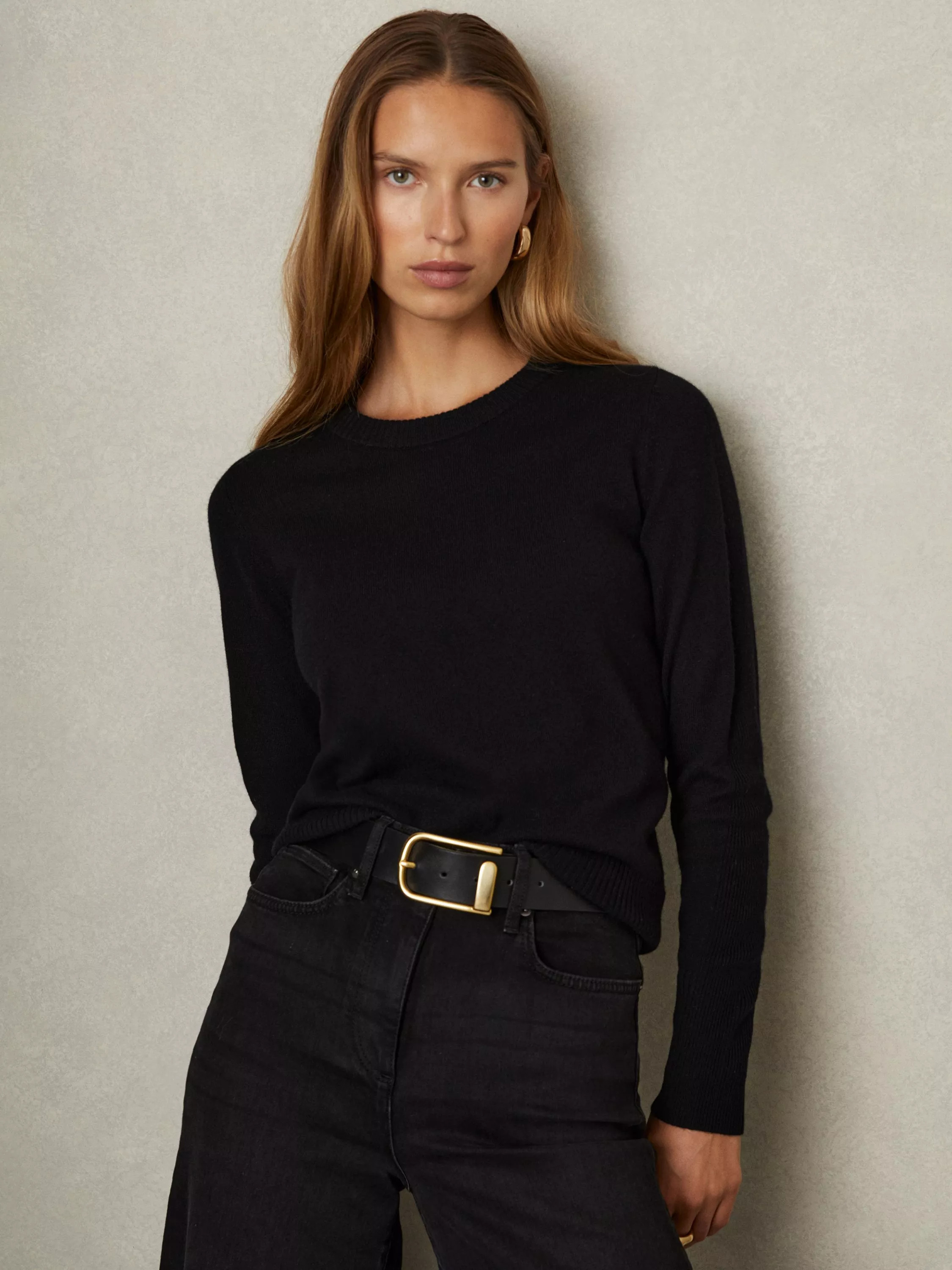 Reiss Annie Wool Cashmere Blend Crew Neck Jumper | John Lewis (UK)