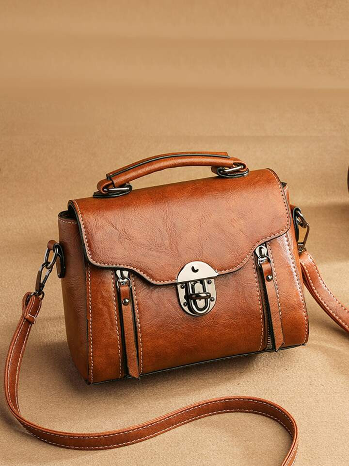 Retro Retro Women Flap Shoulder Bag, Brown Crossbody Bag, Ladies Handbag FLDC Shoulder Bags Cross... | SHEIN