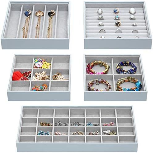 Magic Stackable Jewelry Trays Closet Dresser Drawer Organizer for Accessories, Gadgets & Cosmetic... | Amazon (US)