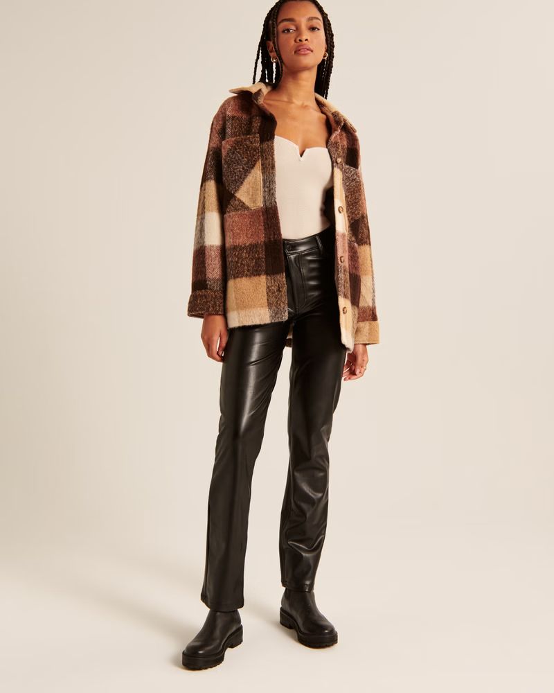 Women's Cozy Shirt Jacket | Women's 25% Off Select Styles | Abercrombie.com | Abercrombie & Fitch (US)