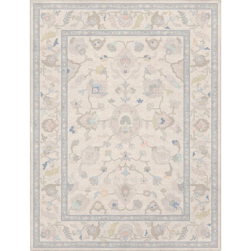 Bungalow Rose Adrith Konya Updated Traditional Oriental Pastel Cream Area Rug | Wayfair North America