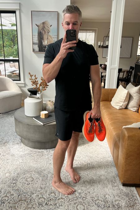 Totally awkward stance but wanted you to see that this is Abercrombie and Fitches new workout line. So comfortable and breaths great. Great option. The shoes, IYKYK  

#LTKover40 #LTKstyletip #LTKmens