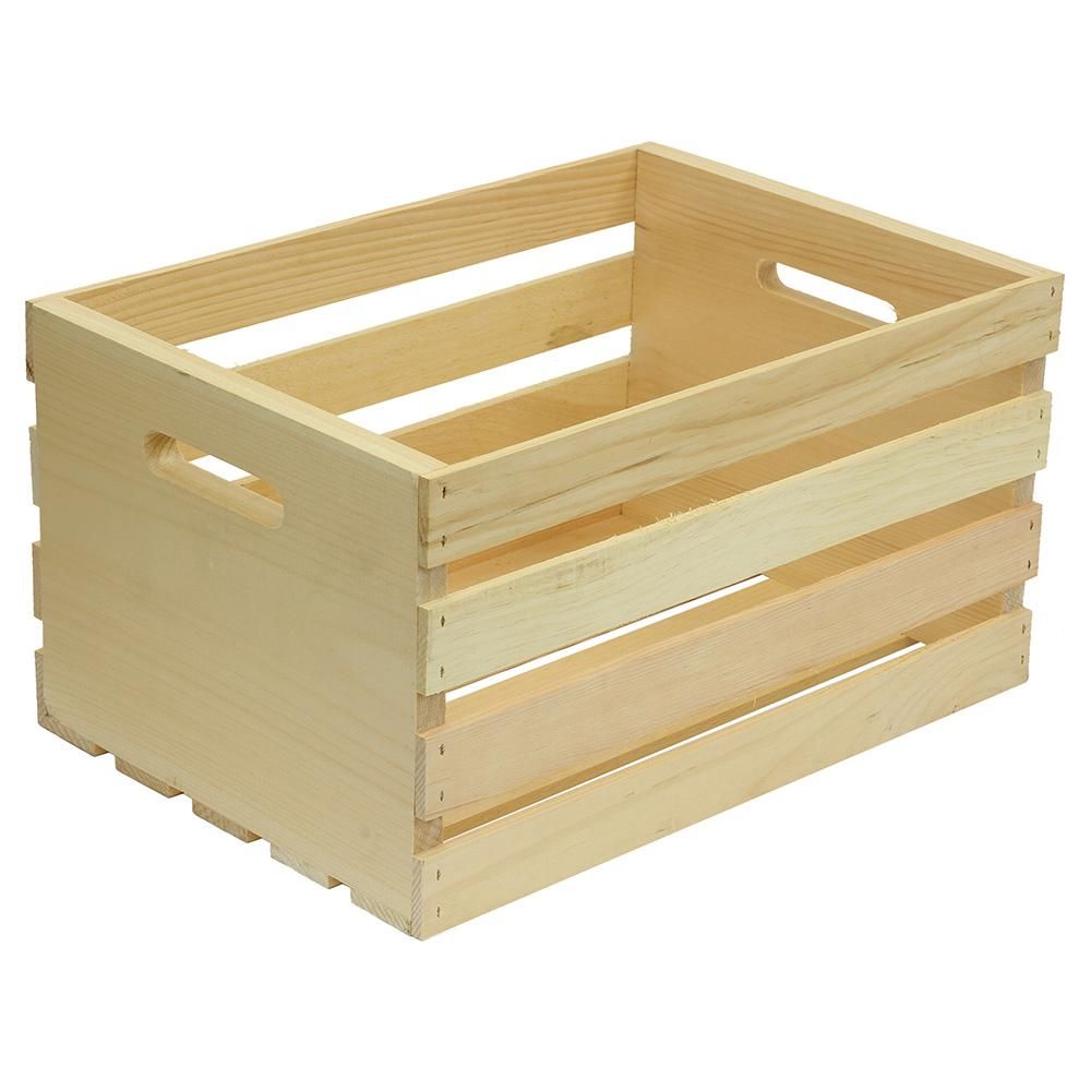 Crates & Pallet Crates and Pallet 18 in. x 12.5 in. x 9.5 in. Large Wood Crate-94565 - The Home D... | The Home Depot