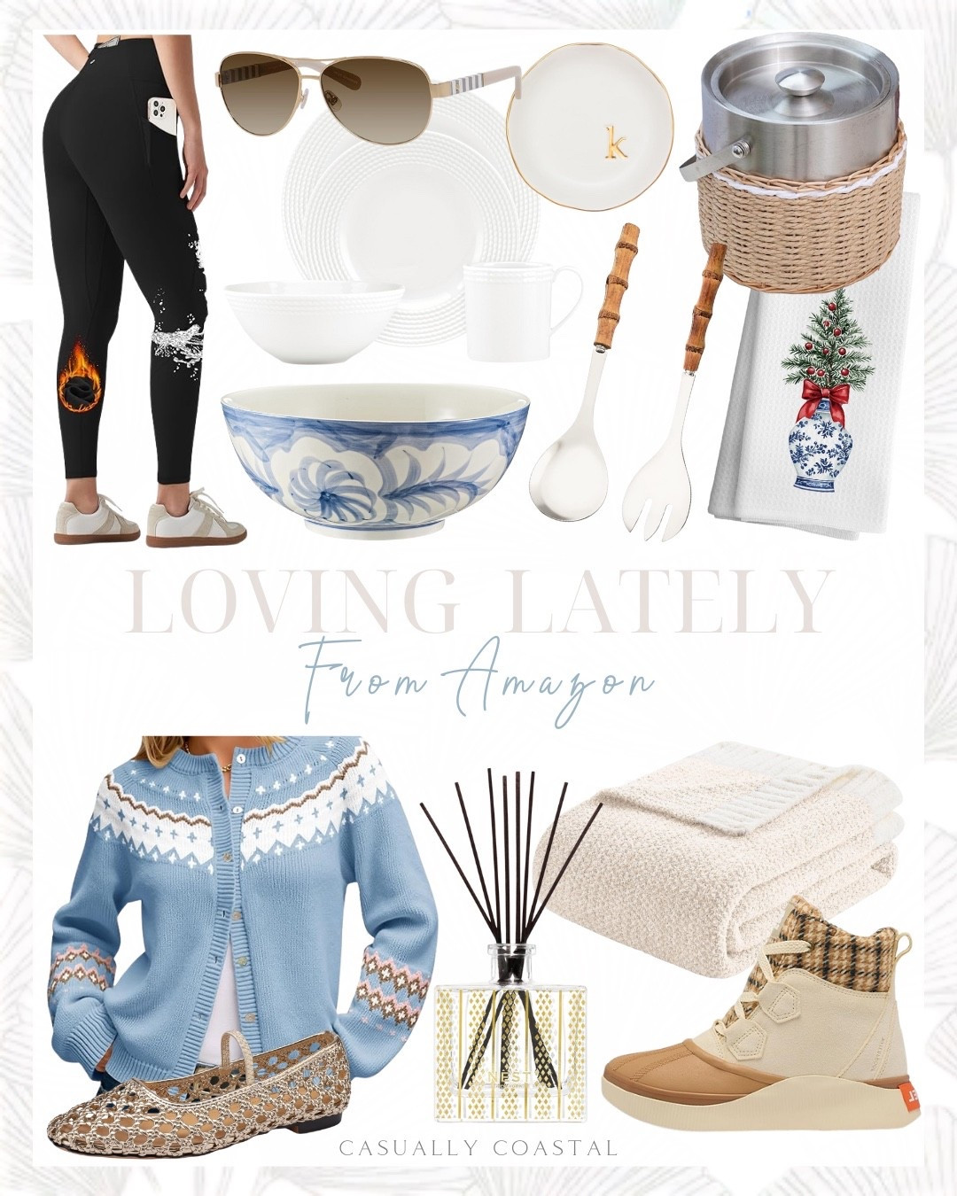 Loving Lately From Amazon

Kate Spade 4 piece place setting, white place setting, Christmas kitchen towel, blue and white bowl, coastal decorative bowl, fair isle sweater, Amazon sweater, coastal sweater, ceramic jewelry tray, jewelry dish, snuggle sac throw blanket, cream throw blanket, sorel boots, waterproof boots, fleece lined leggings, water resistant leggings, black leggings, Kate spade sunglasses, Dalia sunglasses, aviator sunglasses, woven ballet flats, Amazon flats, 3L ice bucket, serving spoon and fork set, bamboo serving set, NEST reed diffuser 

#LTKHome #LTKFindsUnder100 #LTKFindsUnder50
