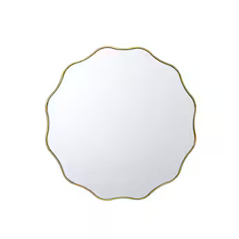allen + roth 30-in W x 30-in H Round Gold Beveled Wall Mirror Lowes.com | Lowe's