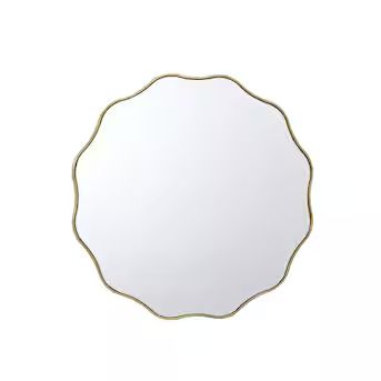  30-in W x 30-in H Round Gold Beveled Wall Mirror | Lowe's