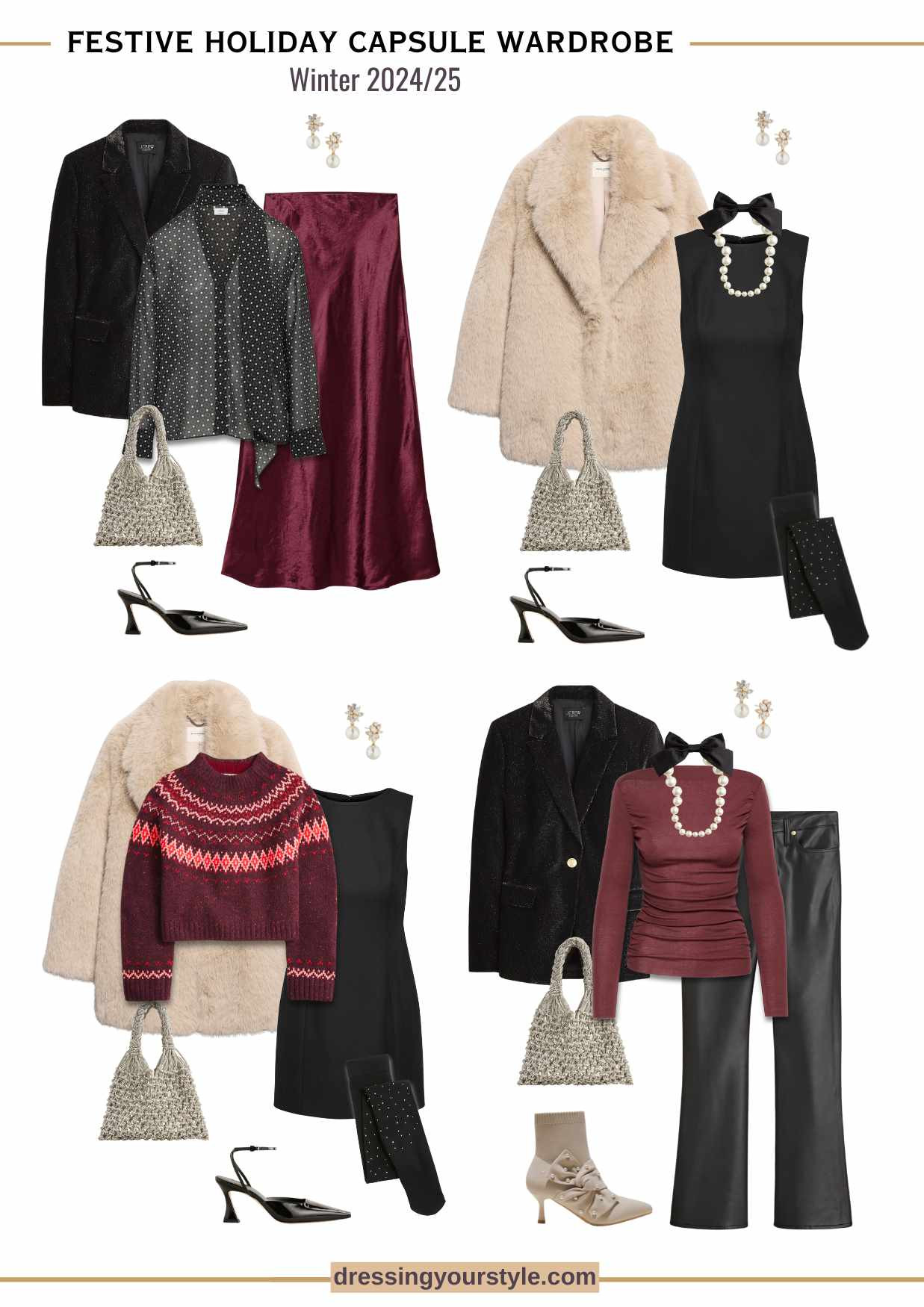 Holiday party outfits from the burgundy, beige and black Christmas capsule wardrobe  

#LTKHoliday #LTKParties #LTKSeasonal