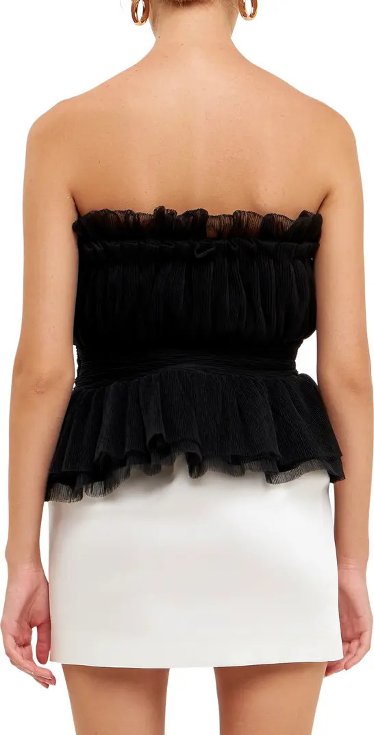 Endless Rose Strapless Tulle Peplum Top | Nordstrom | Nordstrom