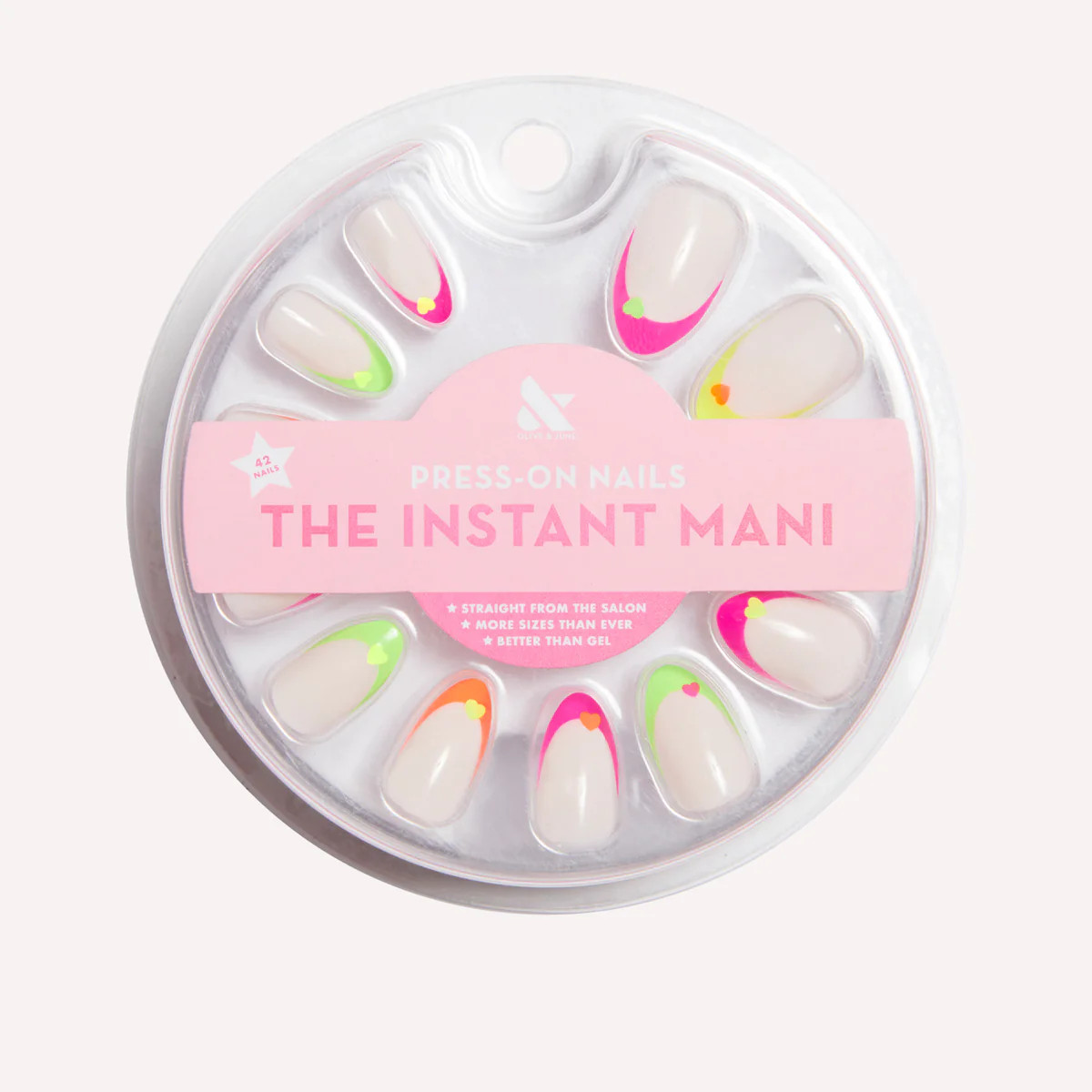 Neon Heart French | Almond | Medium | Olive & June