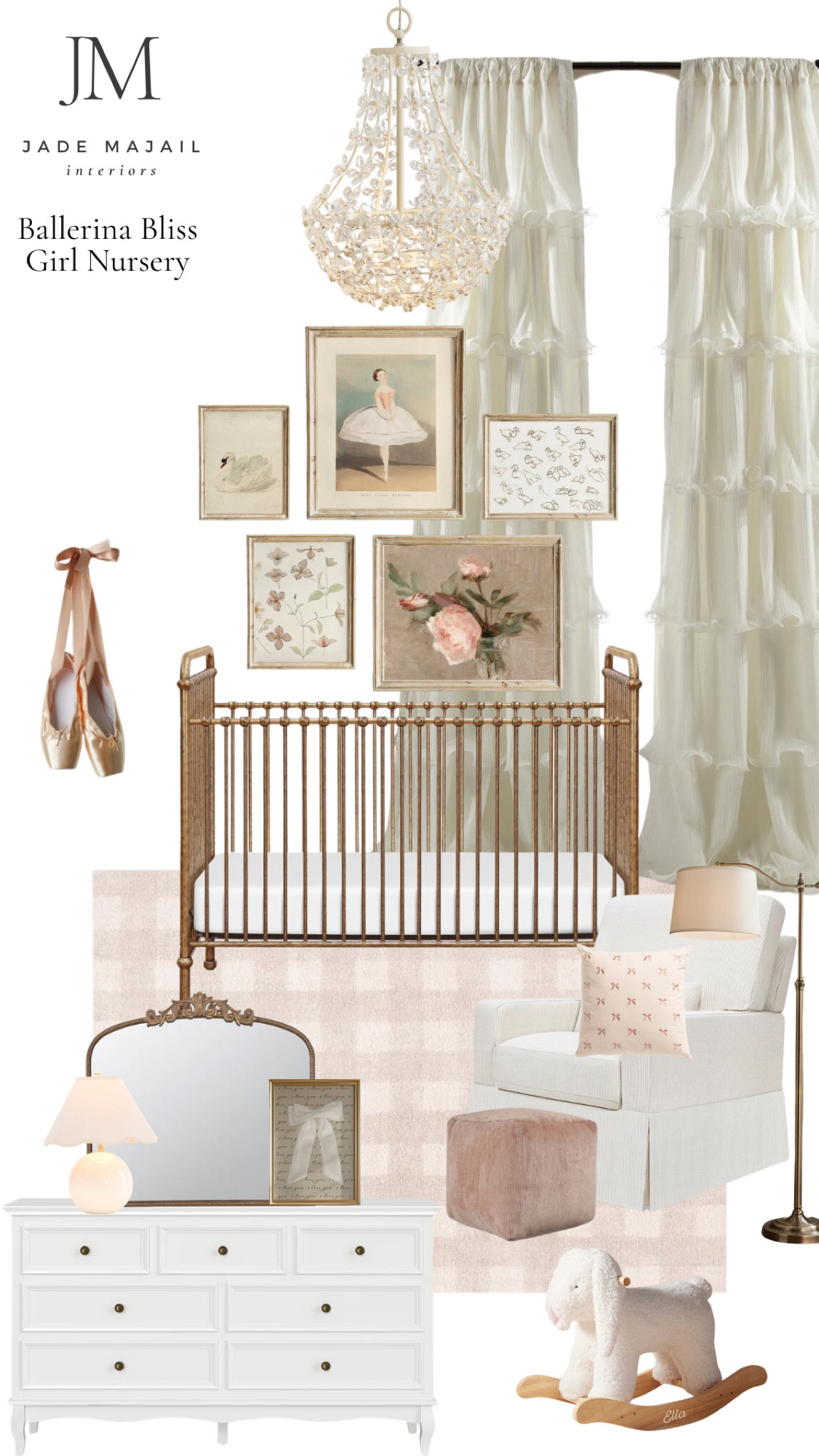 Ballerina bliss girl inspired nursery 🎀💖💕

I love all of the textures and prints this room has to offer. 

#LTKBaby #LTKFamily