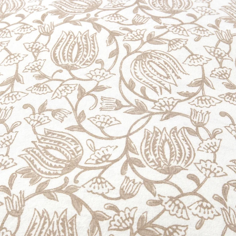 My Texas House 18" x 18" Arden Taupe Floral Cotton Decorative Pillow Cover | Walmart (US)