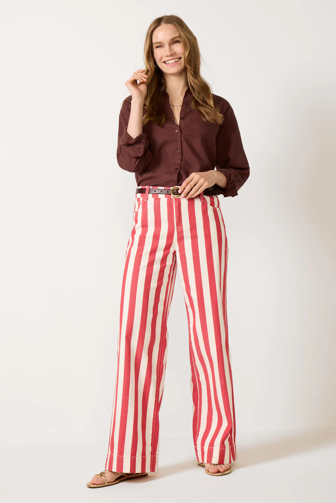 Maker Wide Leg Stripe Pant | Evereve