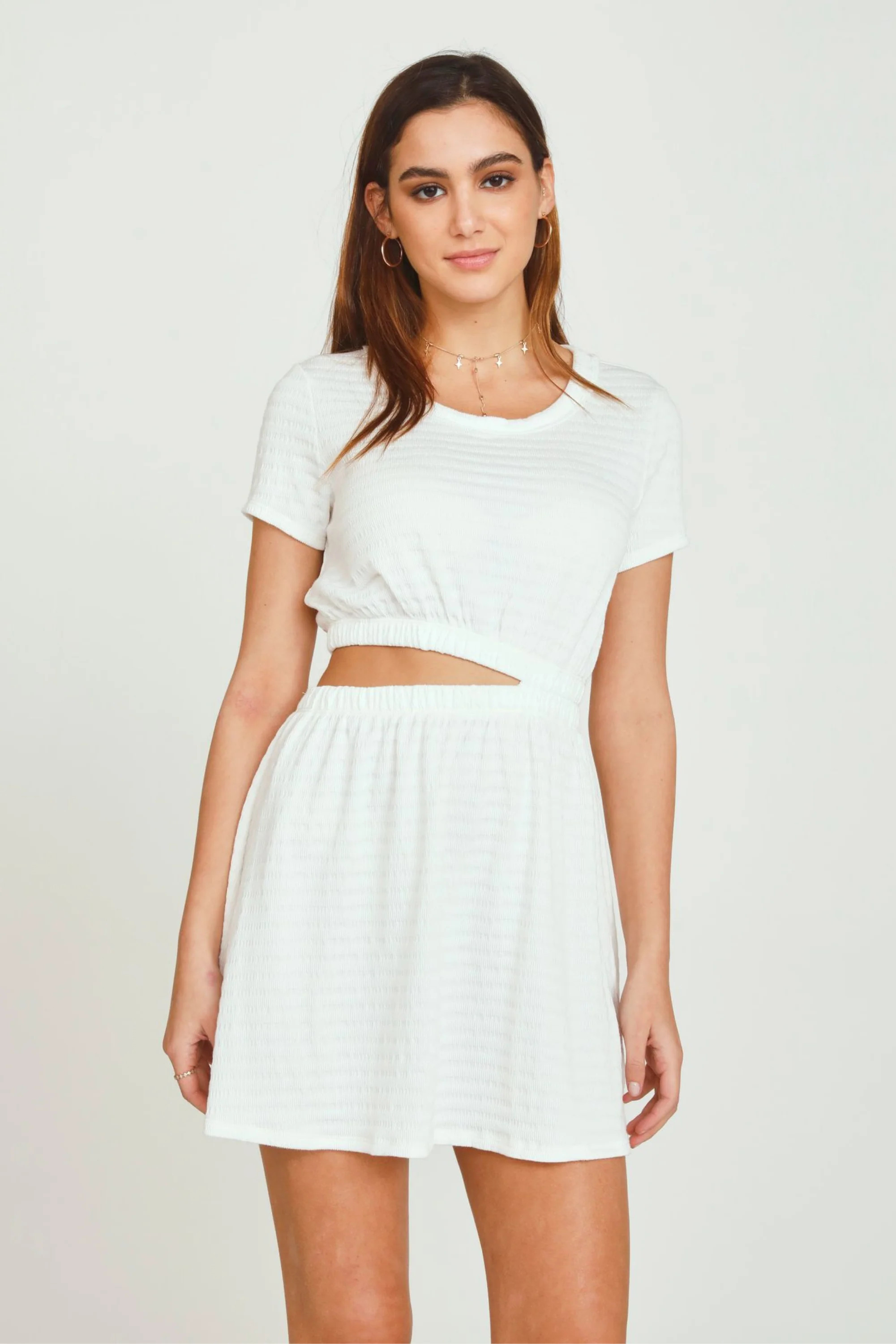 Off White Elastic Cutout Dress | Vintage Havana