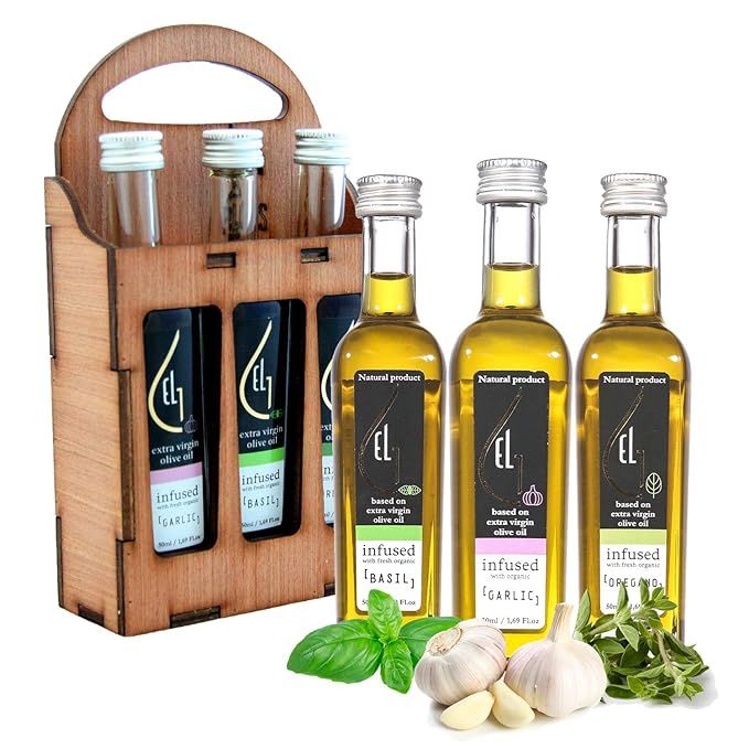 Pellas Nature, Organic Herbs Infused Extra Virgin Olive Oil, Garlic, Basil and Oregano Flavors, F... | Amazon (US)