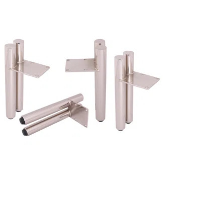 4pcs Brush Nickel Metal Furniture Leg, Modern Straight Style Coffee Table Sofa Leg,kitchen Table Leg, Bathroom Cabinet Diy Leg | Wayfair North America