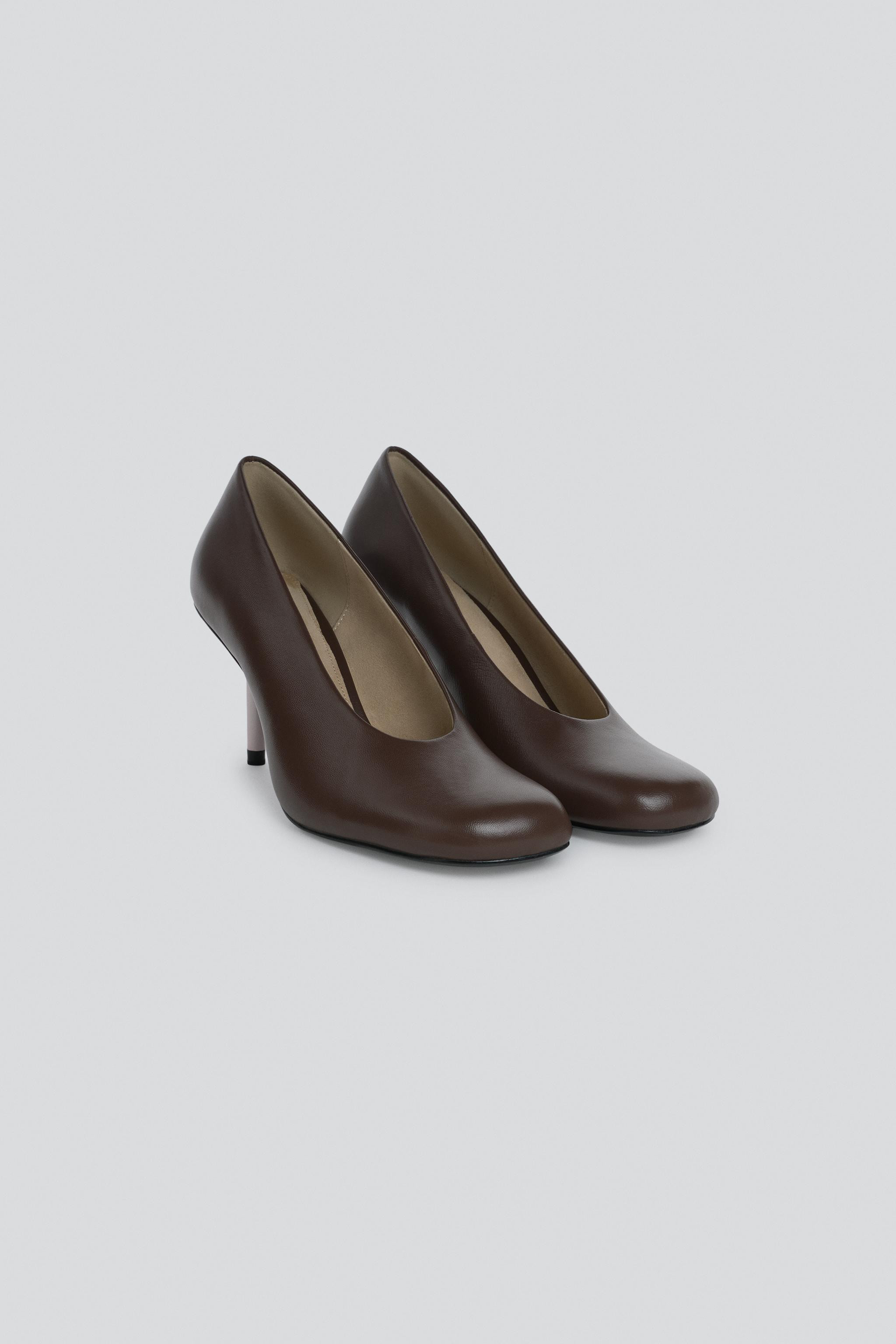 Zara - Limited Edition Leather Heeled Shoes - Chocolate Brown - 3 - Woman | Zara UK
