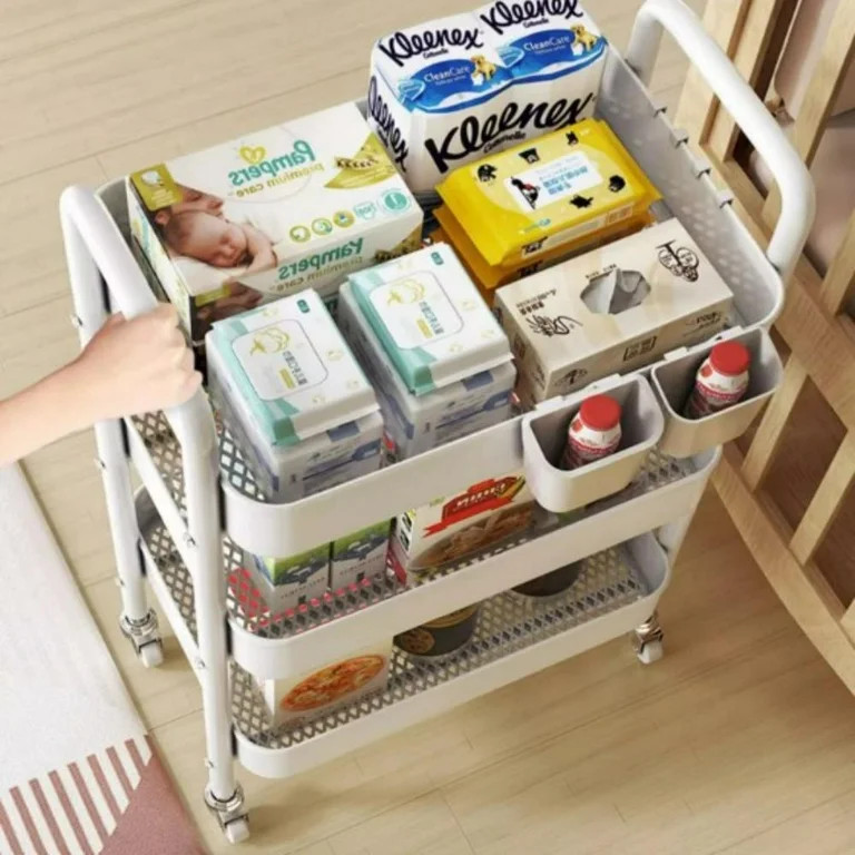 Maraawa 3-Tier Rolling Storage Cart Shelves Rolling Utility Cart Organizer Cart Movable Storage O... | Walmart (US)