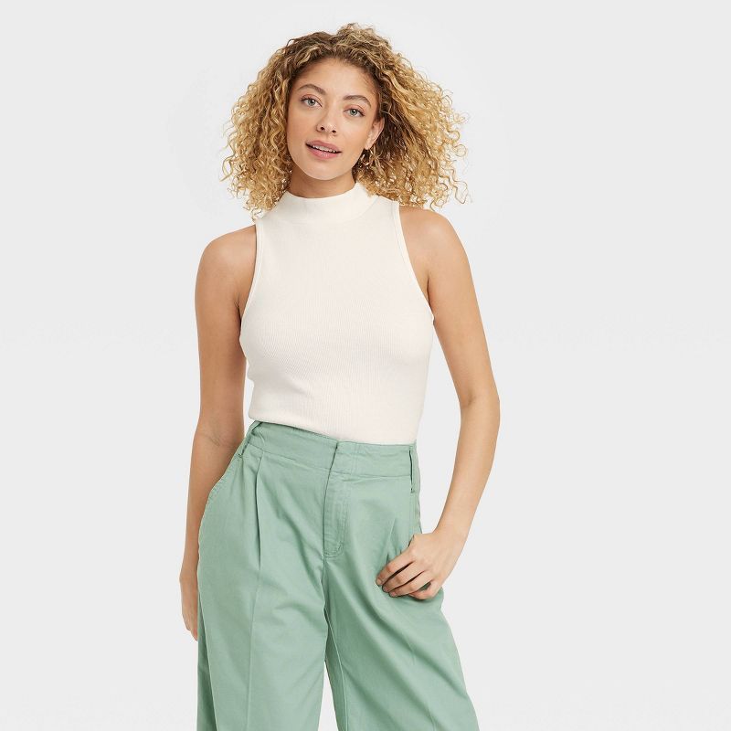 Women's Slim Fit Mock Neck Tank Top - A New Day™ | Target