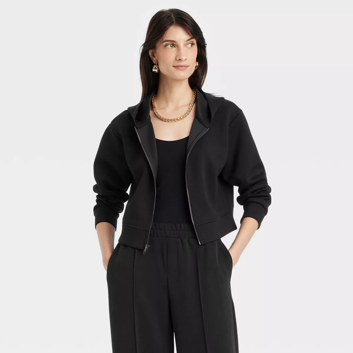 Women's Double Knit Zip Hoodie Sweatshirt - A New Day™ | Target