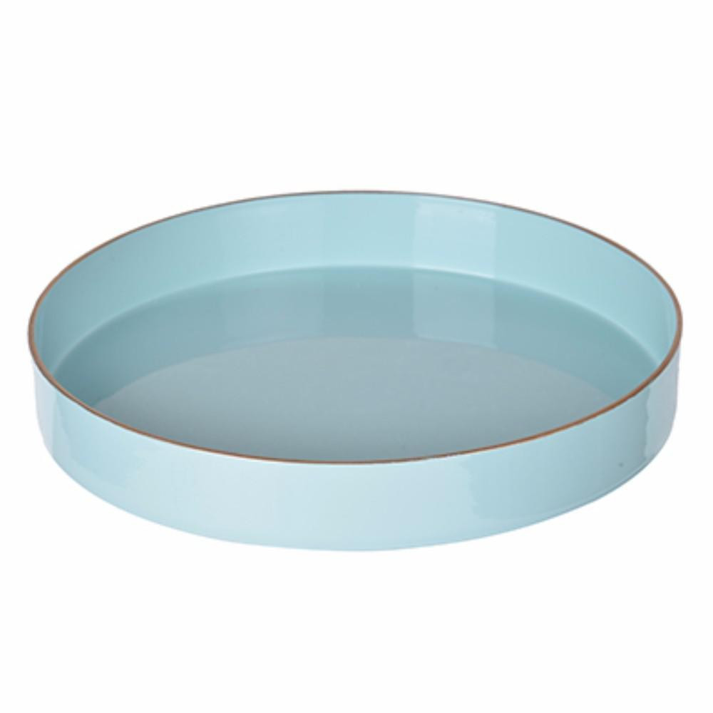 Blue Beautiful Round Tray | The Home Depot