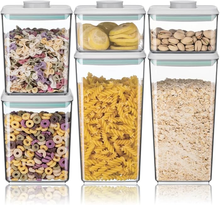 Ankou Airtight Food Storage Container Sets with Lids 6Pcs Pop Containers for Kitchen Pantry Organ... | Amazon (US)