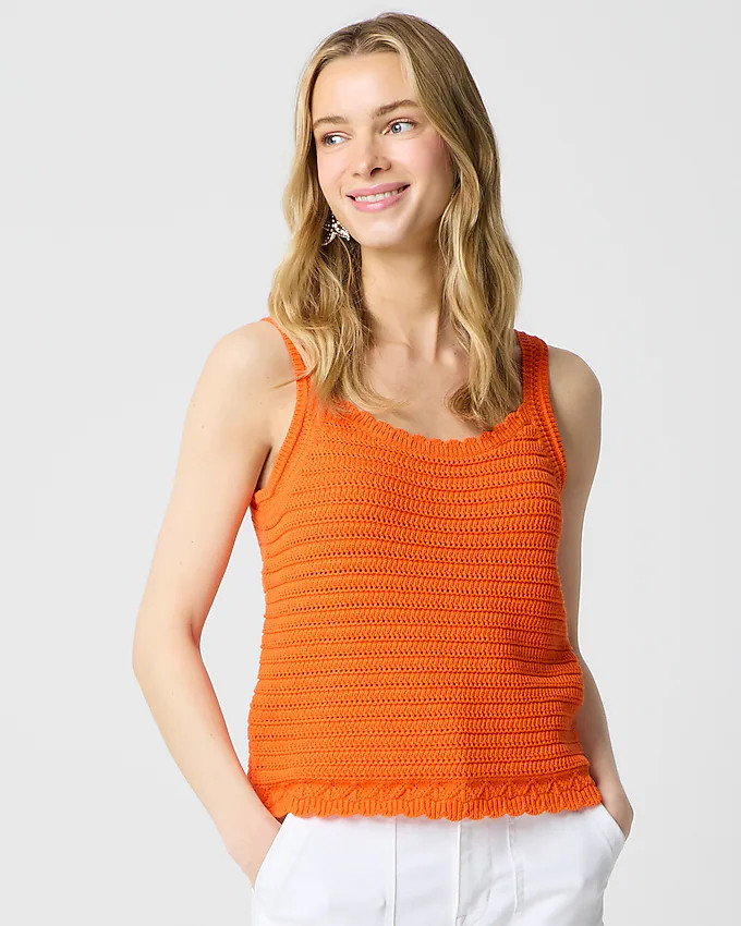 Squareneck crochet tank top | J.Crew Factory
