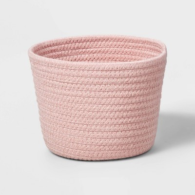 Decorative Coiled Rope Basket Peach - Brightroom™: Circular Polyester, Spot Clean, 8"x8"x6" | Target