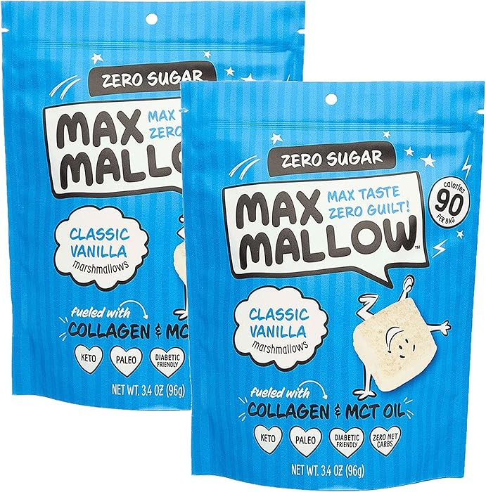 Max Mallow Sugar Free Marshmallows - Keto Friendly, Perfect for S'mores, Hot Chocolate, and Bakin... | Amazon (US)