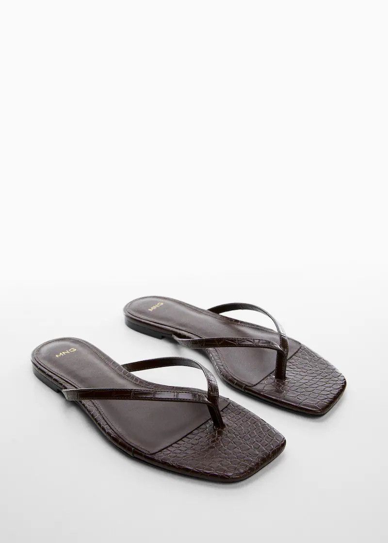 Croc-effect sandals -  Women | Mango USA | MANGO (US)