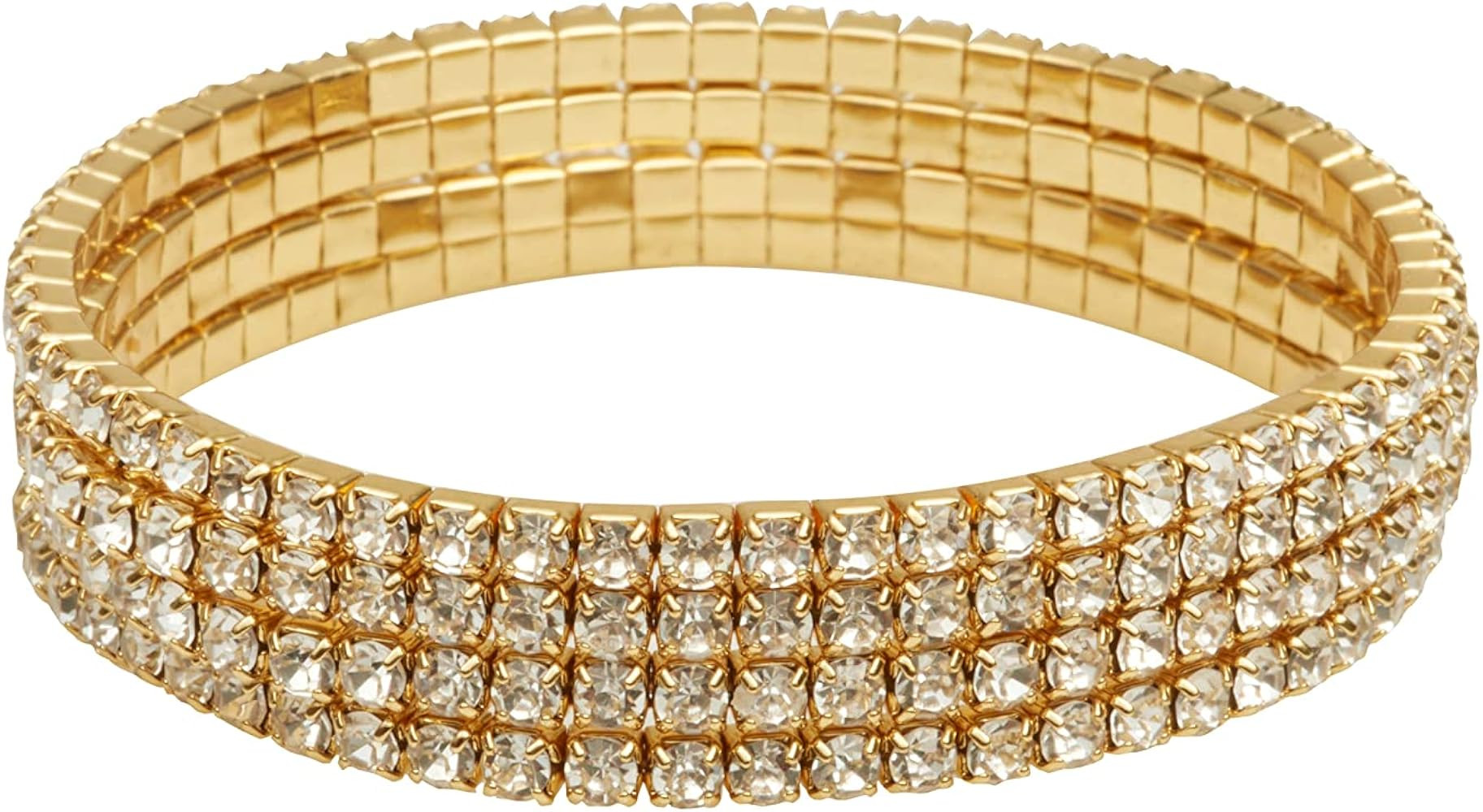 Capwell + Co Crystal Rhinestone Stretch Bracelet Set Fashion Gift for Women and Young Girls | Amazon (US)