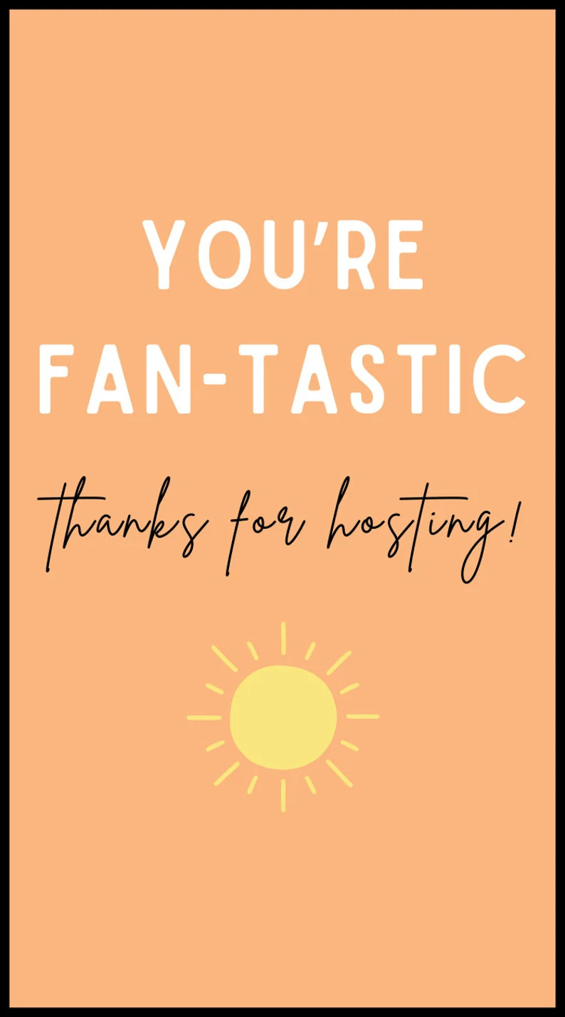 You're Fantastic Thanks for Hosting Gift Tag DIGITAL DOWNLOAD Summertime Hostess Gift Tag Host Gi... | Etsy (US)