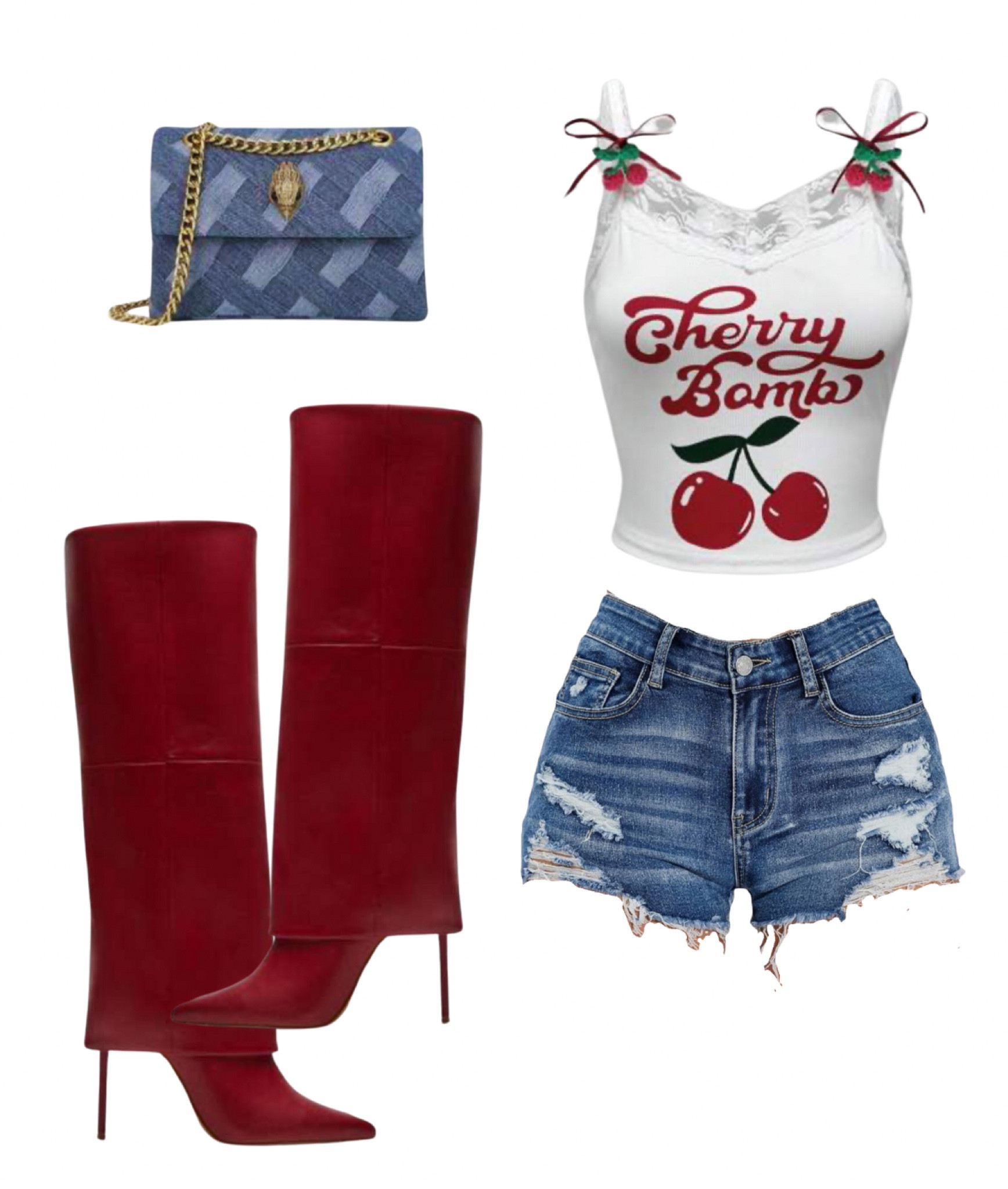 Shop this denim & cherry red look on SHEIN! 🍒 #ootd #outfitinspo #sheinfit

#LTKStyleTip #LTKItBag #LTKFindsUnder50
