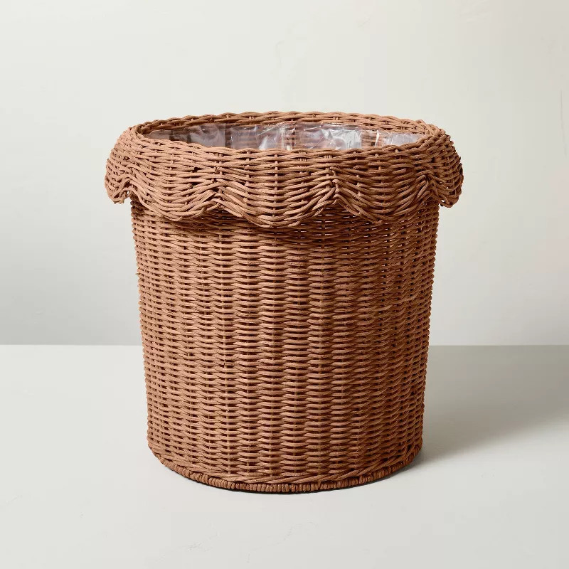 8"x9" Scalloped Rattan Planter Basket - Hearth & Hand™ with Magnolia | Target