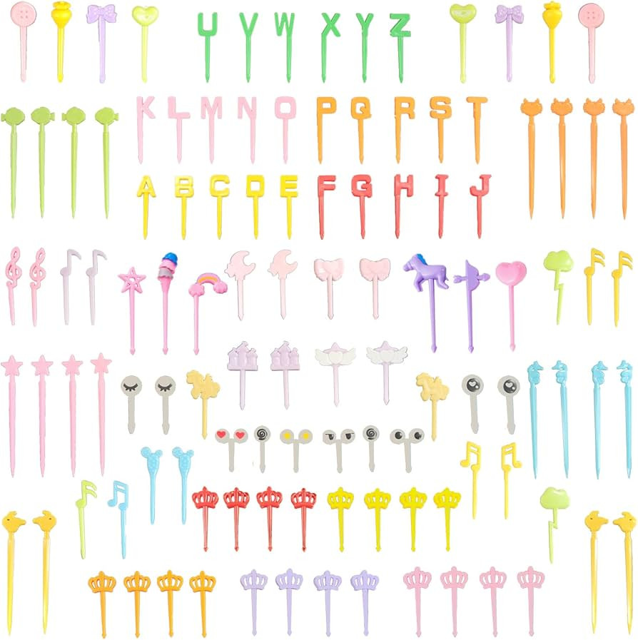 Letter Food Picks for Kids, Kids Lunch Accessories for Bento Box, Carton Crown Animal Music Kids ... | Amazon (US)