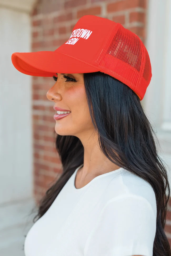 Touchdown Season Red Trucker Hat | Pink Lily
