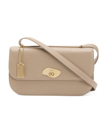 Leather Pebble Clasp Shoulder Bag | TJ Maxx