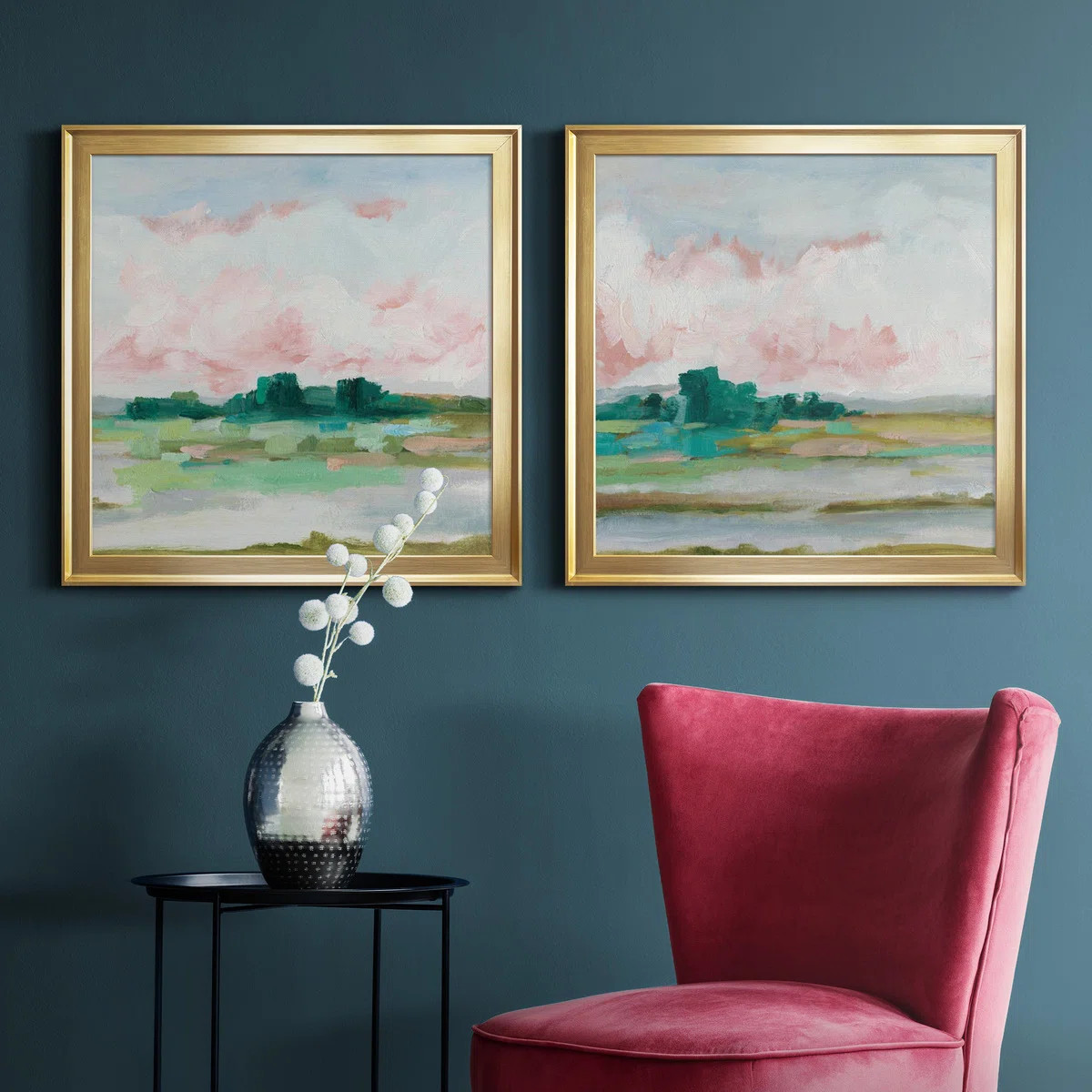 Pink Marsh I - 2 Piece Picture Frame Painting | Wayfair Professional