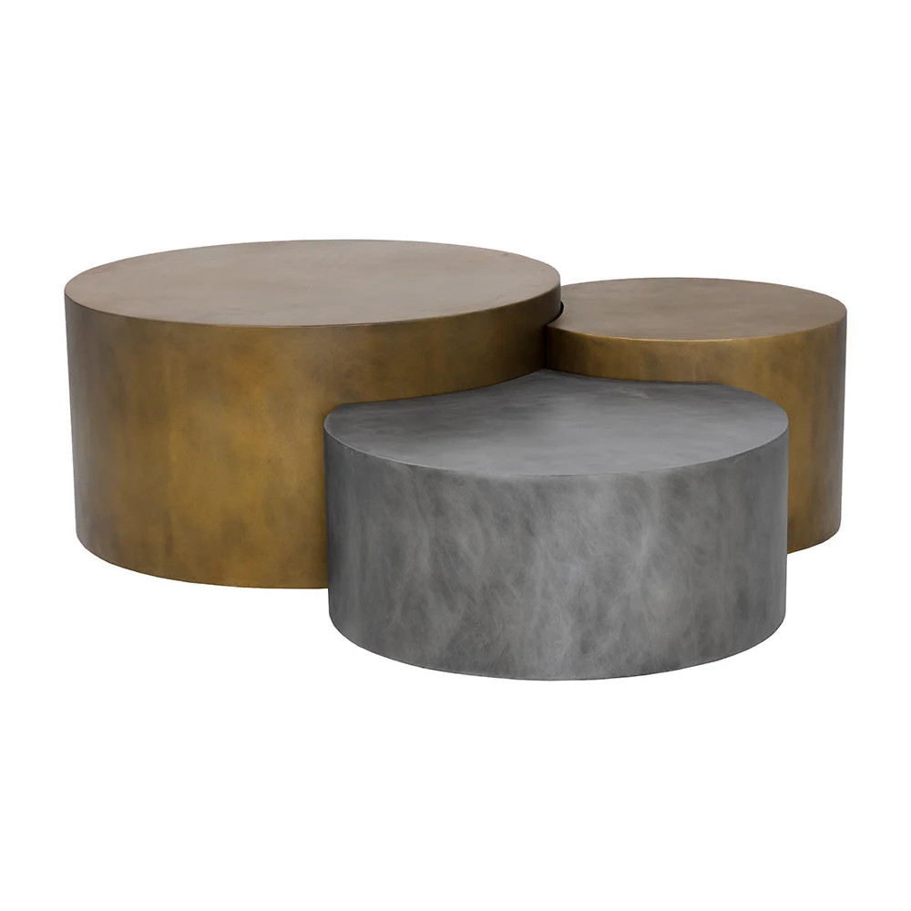Neo Coffee Tables (Set Of 3) - open box  Antique Brass | France and Son